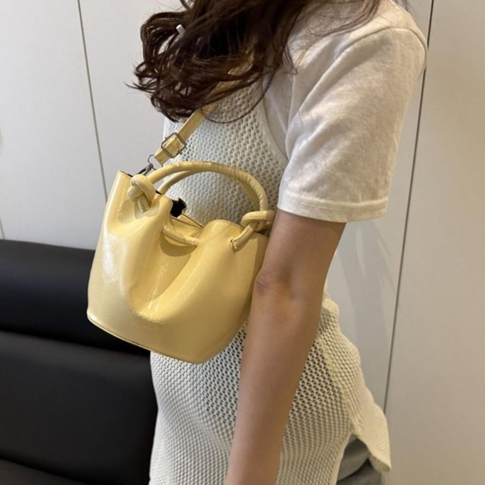 Korean Leather Bucket Bag Small Women’s Handbag Fashion Single Shoulder Bag  Female