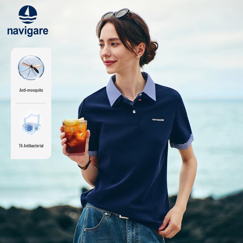 Navigare Women s Faux Two-Piece Mosquito Repellent Polo Shirt M
