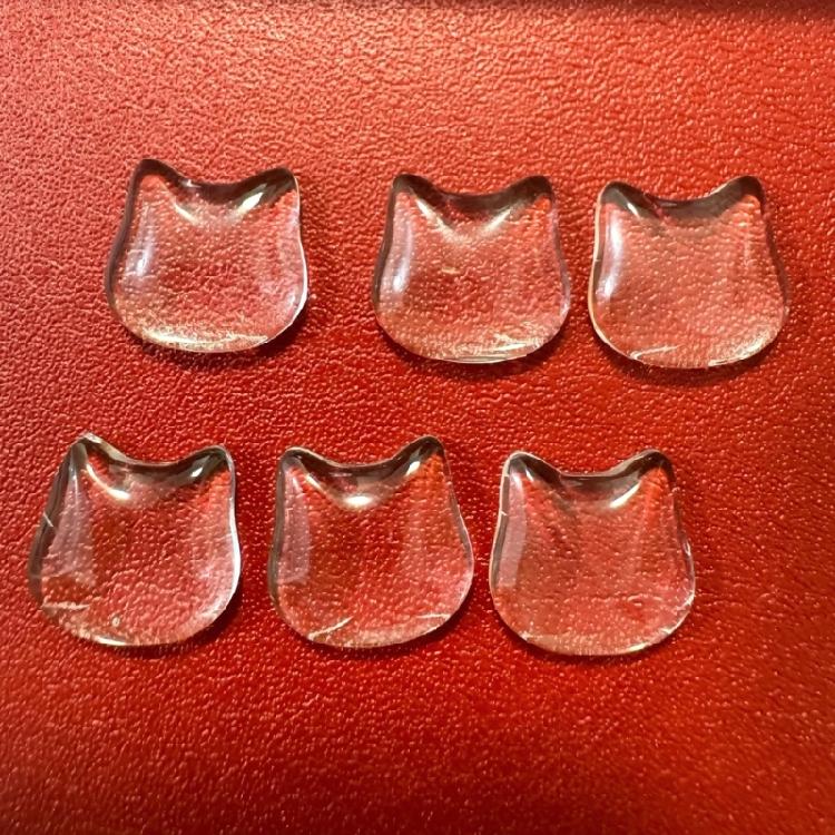 20pcs Glass Like Clear Cats Face Keyboard Top Quick Installation & Reusable Caps Protect Manicures While Typing