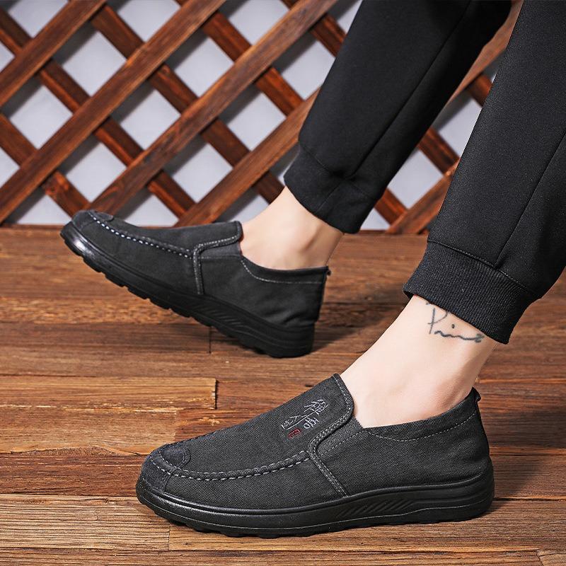 New men's shoes comfortable soft-soled casual shoes versatile one-pedal lazy shoes lightweight washed canvas shoes