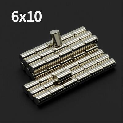 6x10mm Silný neodymový magnet N35 NdfeB Permanentní magnetické imanes Kulaté Super silné magnetky na ledničku DIY