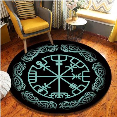 The Vikings Pattern Area Rug Round Floor Mat Living Room Carpet Bathroom Kitchen Rug Doormat Art Printed Yoga Mat Fans Gift