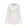 White temperament commuter long-sleeved shirt solid color simple swing collar ladies blouse CY0160