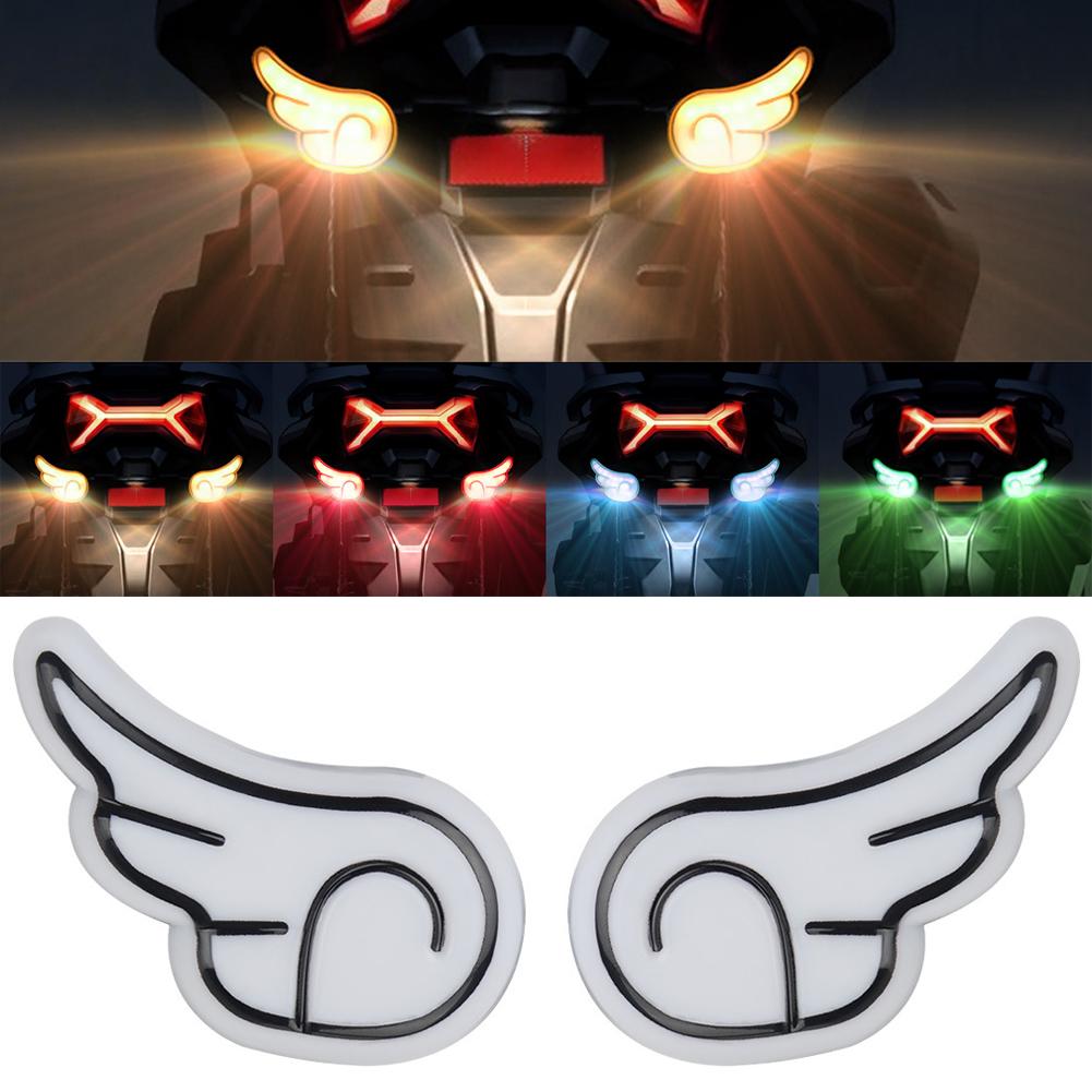 2Pcs Motorcycle LED Angel's Double Wings Lights Turn Signal Lamp Motorcycle Decoration Lights Screw Light Motorcycle Parts