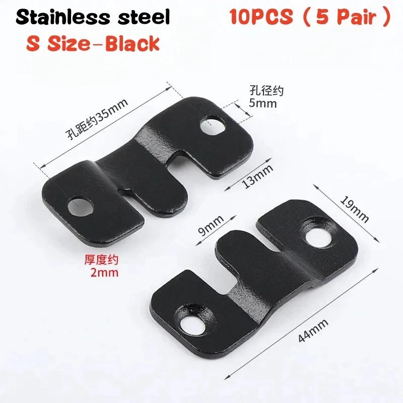 10PCS Stainless Steel Picture Frame Hook Flush Mount Brackets Wall Hanger Sofa Interlock Bracket Joint Bed Corner Hanging Hooks