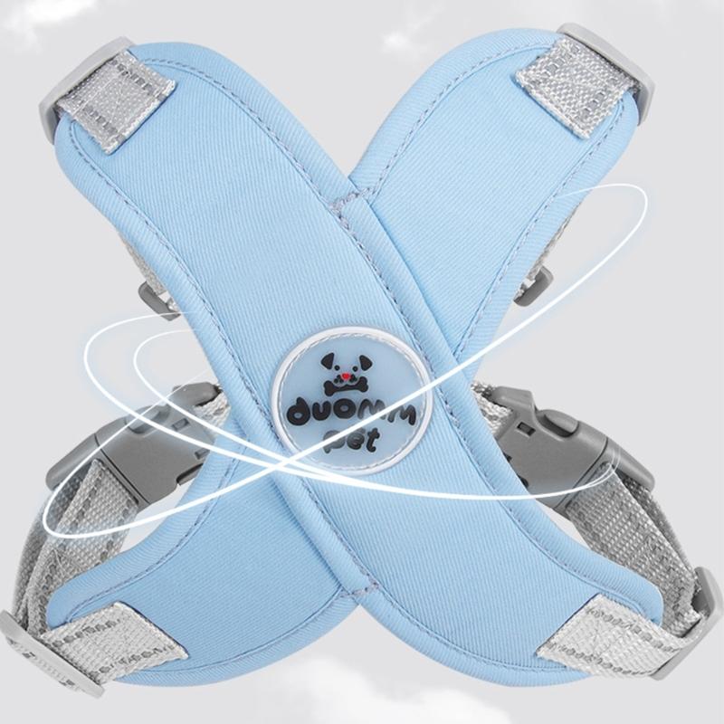 Dog Harness All-Weather Vest with Metal D-Ring Reflective Soft Harnesses with Leashes for Small Medium Dogs