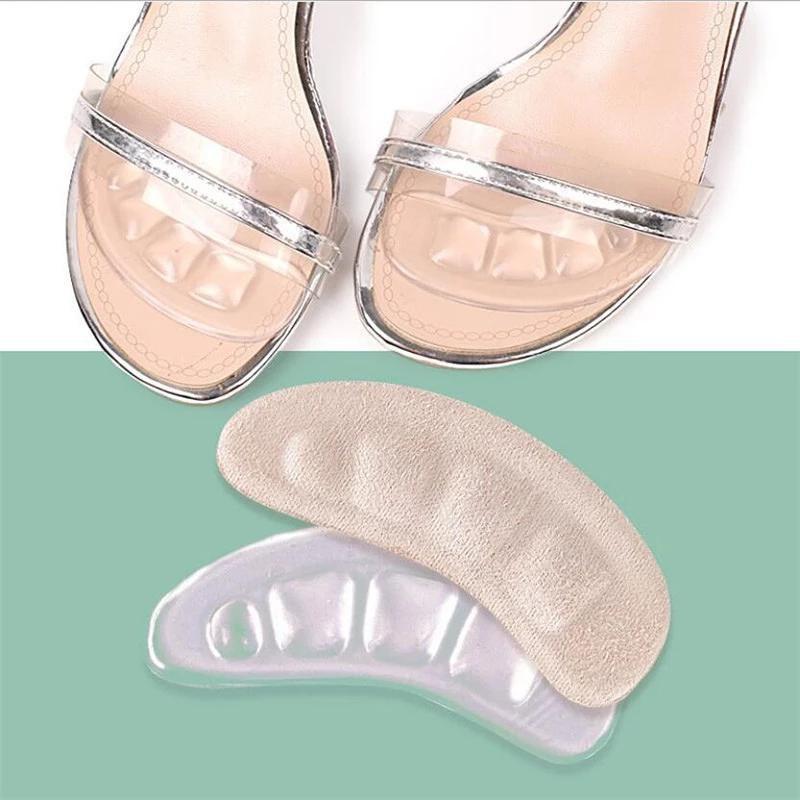 4pcs Silicone Pads for Women's Shoes Non-slip Inserts Self-adhesive Forefoot Heel Gel Insoles for Heels Sandals Foot Pad