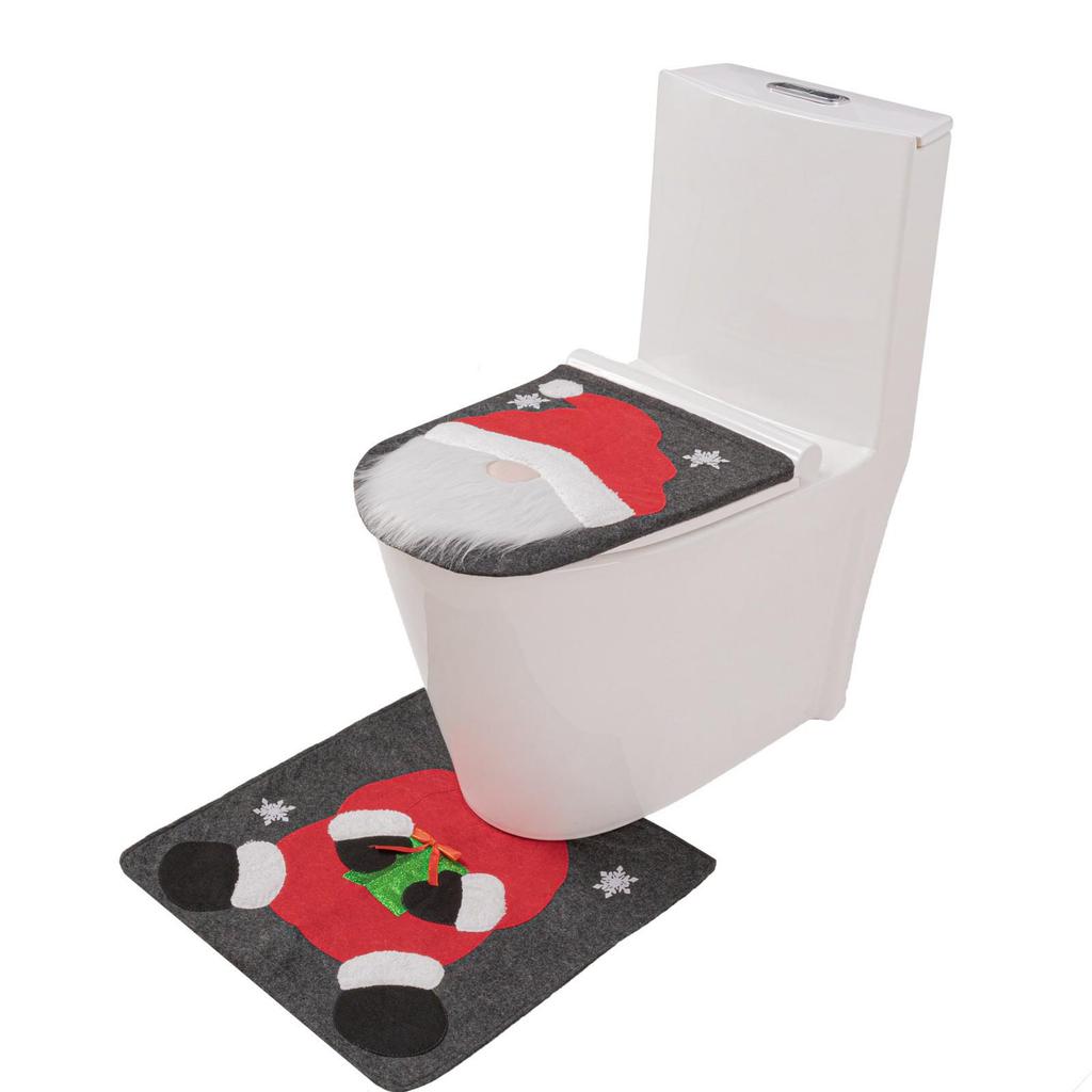 2023 Christmas Gnome Toilet Seat Cover: Creative Faceless Old Man Decoration for Bathroom