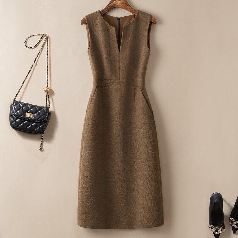 Elegantní dámské midi šaty bez rukávů z merino vlny SIBISHE