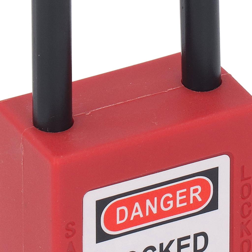 38mm Lockout Tagout Lock Nylon Engineered Dust Proof Energy Isolated Safety Padlock with 2 Keys