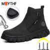 Qualitätslederstiefel Sicherheitsschuhe Herren Durchschlagsicher Durchtrittsicher Arbeitsstiefel Stahlkappenschuhe Verbrühschutz Schweißstiefel Sicherheit