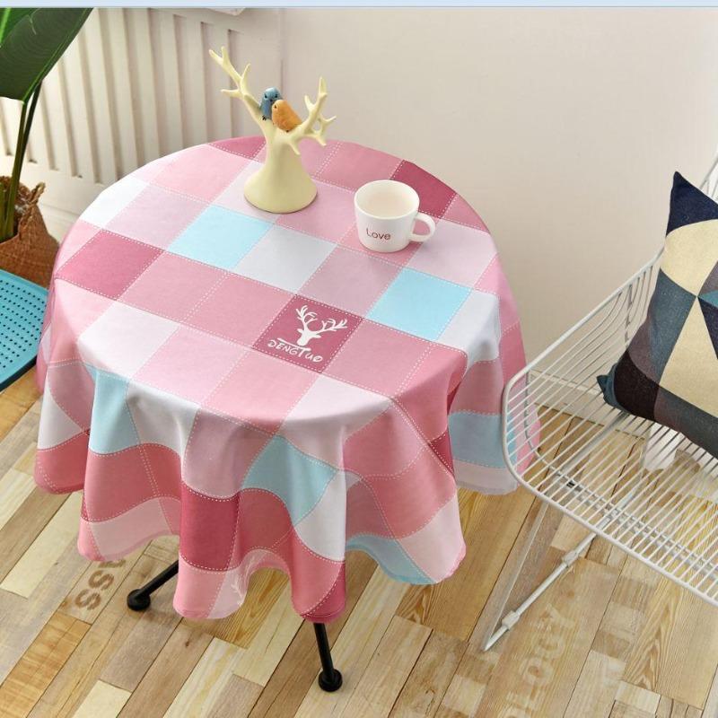 Proud Rose Waterproof Tablecloth Printed Round Table Cover Tea Table Cloth for Wedding Party Home Dining Table Decor Wash-free