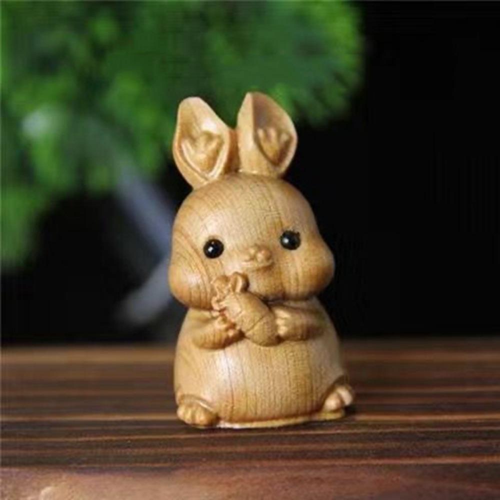 Mini Wood Carving Wood Carving Twelve Zodiac Wooden Zodiac Wood Little Animal Model  New Year Gift