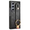 Für Samsung Galaxy Z Fold6 5G Hülle Leder+PC+TPU Armbandabdeckung mit Flaschenöffnerring