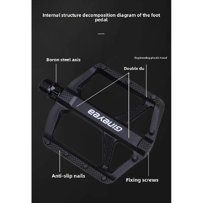 Bicycle Pedals Non-Slip Aluminium Mountain Bike Pedals with Reflector 9/16 Inch Bearing Platform Pedals for BMX MTB Racing Bikes
