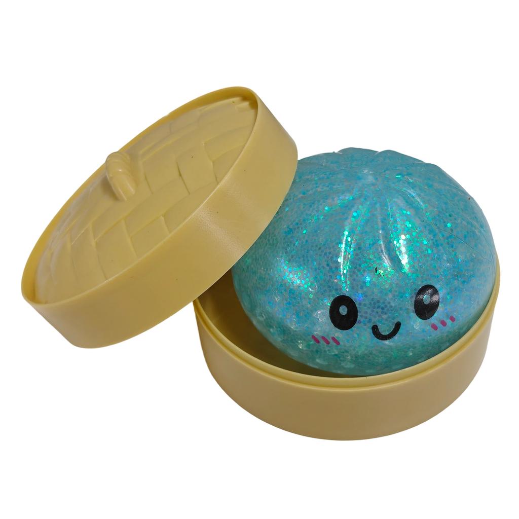 Knödel Stressbälle Spielzeug mit Dampfgarer Simulation Essen Squishies Brötchen Fidget Sensorisches Spielzeug für Zuhause Schreibtischdekoration Partygeschenke