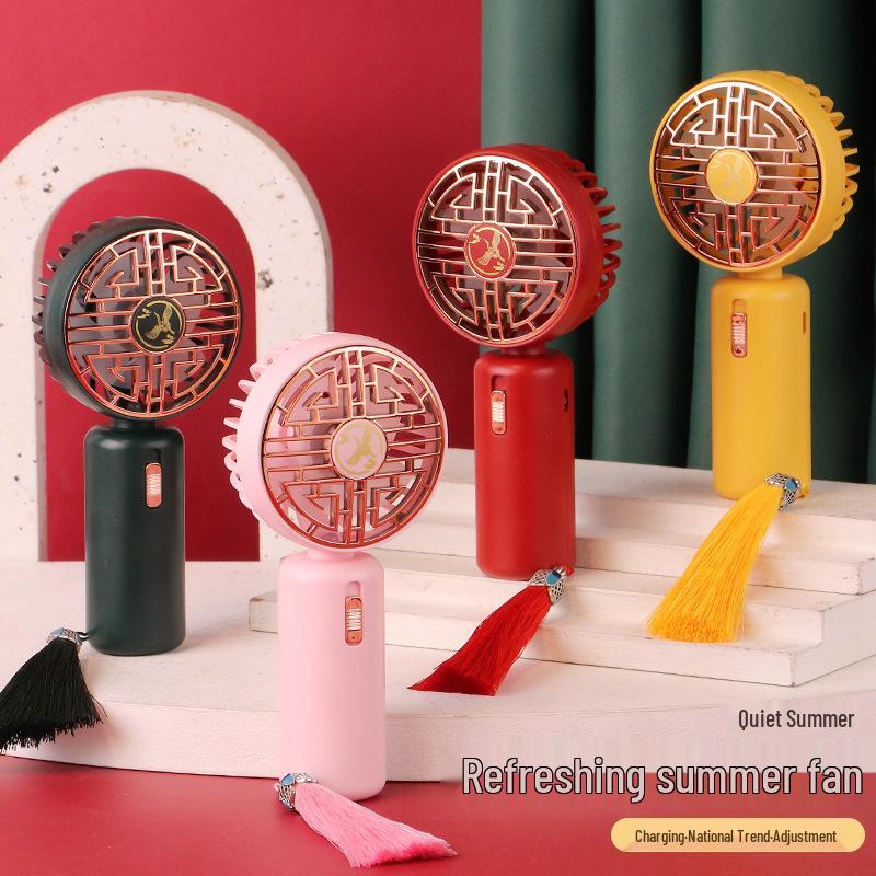 Portable Student Desktop Mini Fan - Rechargeable and Customizable Gift