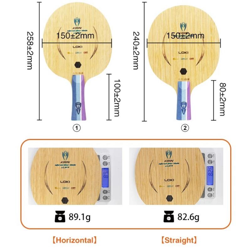 Racchetta da Ping Pong LOKI K5 PRO 7 Strati 5 Legno 2 Carbonio Racchetta da Ping Pong con 2 Fibre di Carbonio OFF+ Racchetta da Ping Pong con Scatola