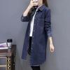Camicia di jeans da donna, abbigliamento primaverile e autunnale, stile coreano, camicia ampia a maniche lunghe e di media lunghezza, giacca casual