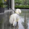 Dog Rainwear Clear Raincoat Poncho, Waterproof EVA Rain Suit for Small Medium Dogs, Pet Jacket with Hood And Leash Hole, Teddy Bichon Outdoor Walking