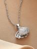 1pc Stainless Steel Hollow Shell Pearl Necklace With Micro-Inlaid Zirconia