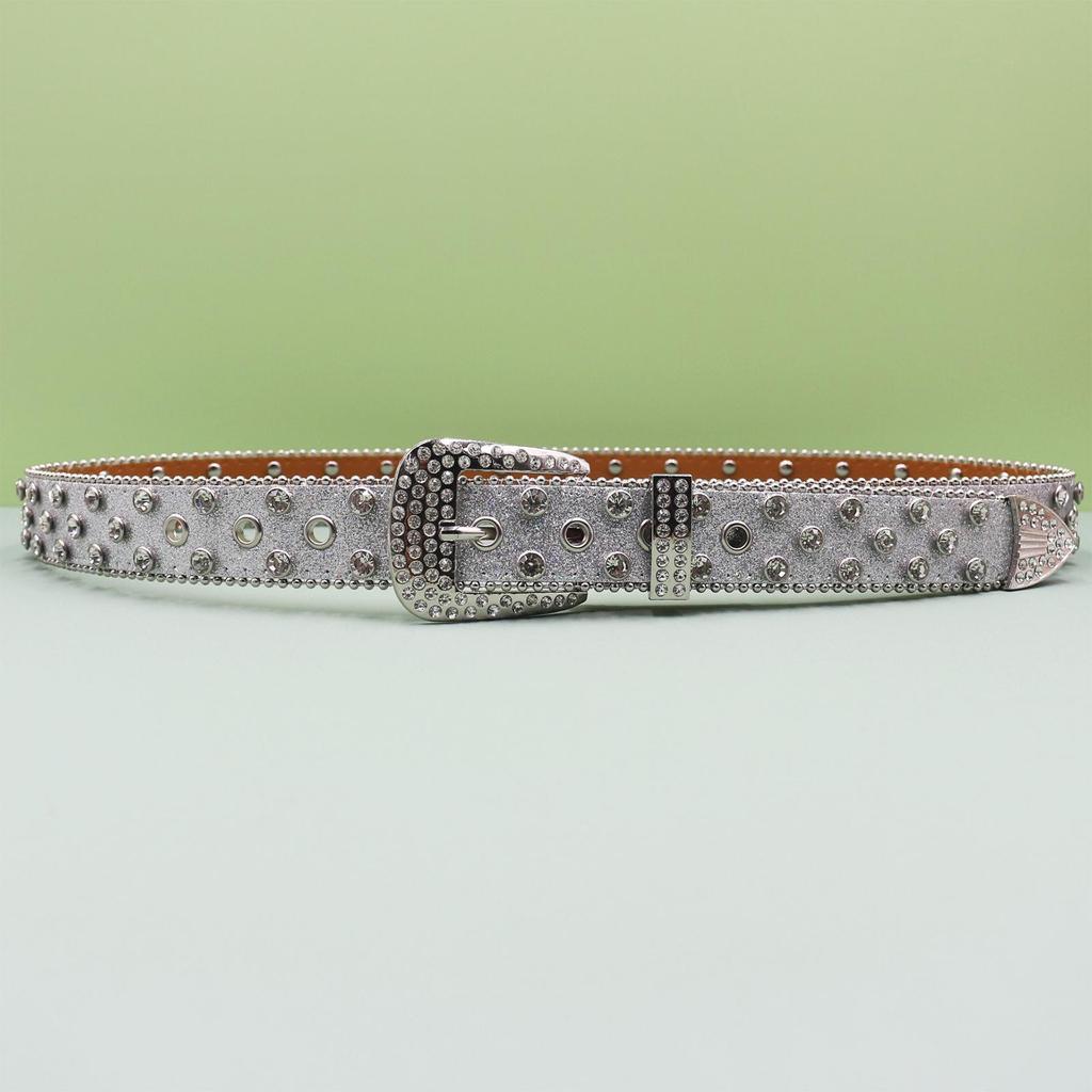 Unisex Punk Rhinestone Sequin Fashion Belt