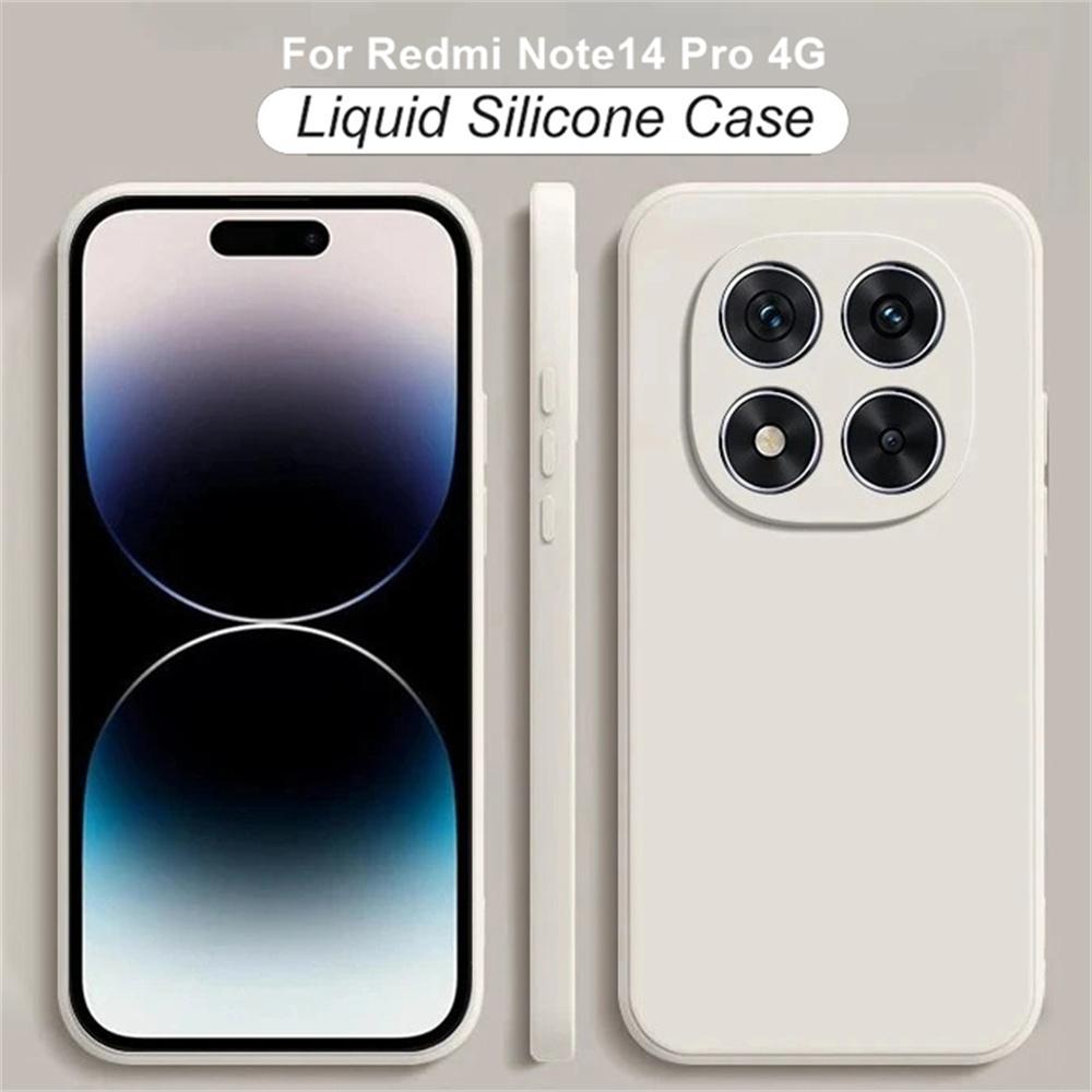Original Soft Case for Xiaomi Redmi Note 14 Pro 4G Liquid Silicone Luxury Classic Redmi Note 14 Pro 4G Shockproof Cover Funda