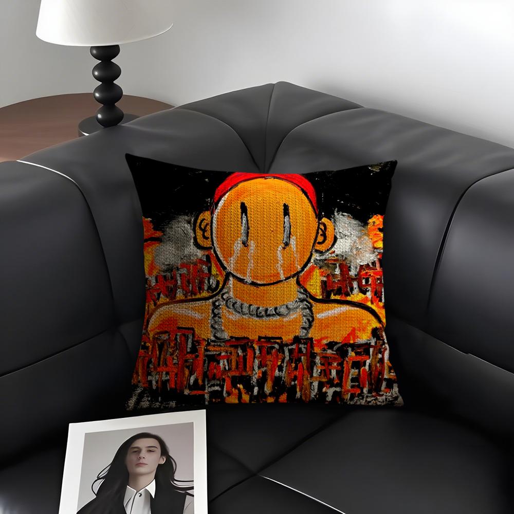 Famous Rapper AAsen Cool Cushion Cover Natural Linen Organic Fabric DoubleSided Printing Sofa Home Decor Gift Pillow Case