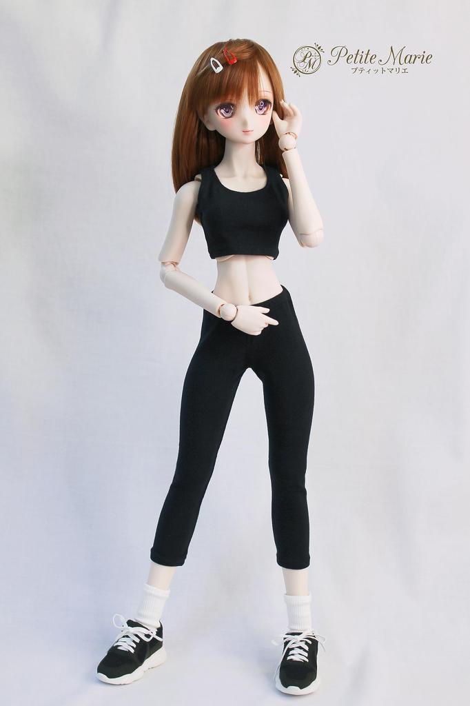 Petite Marie DD Length Fits 60cm Casual Daily Compatible with BJD Dolls 1/3 3/4 Leggings, Black, Dolls, Leggings, Pants, [No.0152]