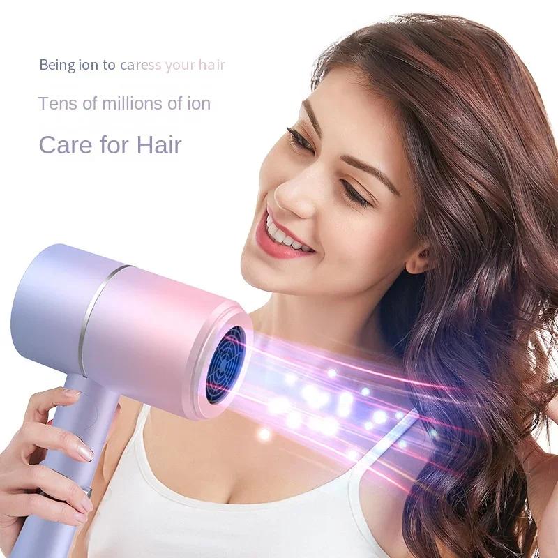MIni Folding Hairdryer with Carrying Bag Hot Air Anion Hair Care for Home Travel Hair Dryer Dormitory Blow Drier 220V