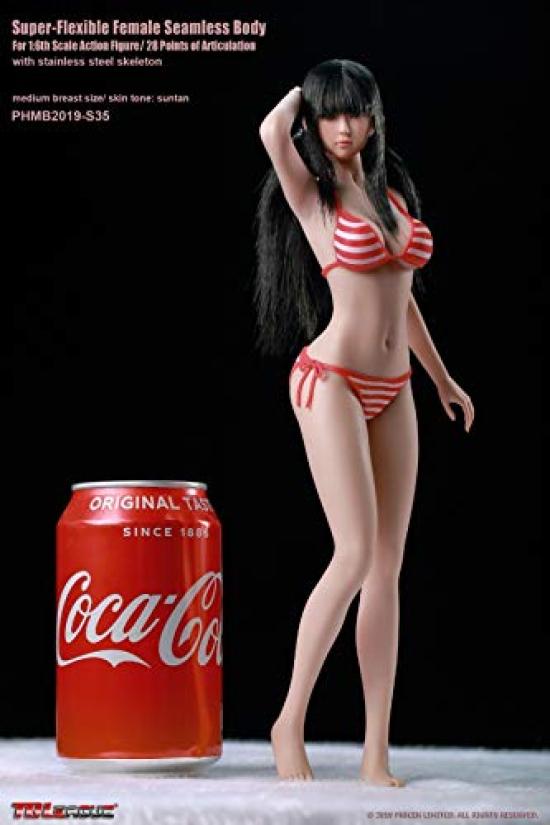 Scale Action Figure TBLeague Beautiful Girl with Suntan Head and Super Flexible Seamless Bikini Full Set [TOYBARJAPAN] 1/6 PHMB2019-S35 Skin, Body,