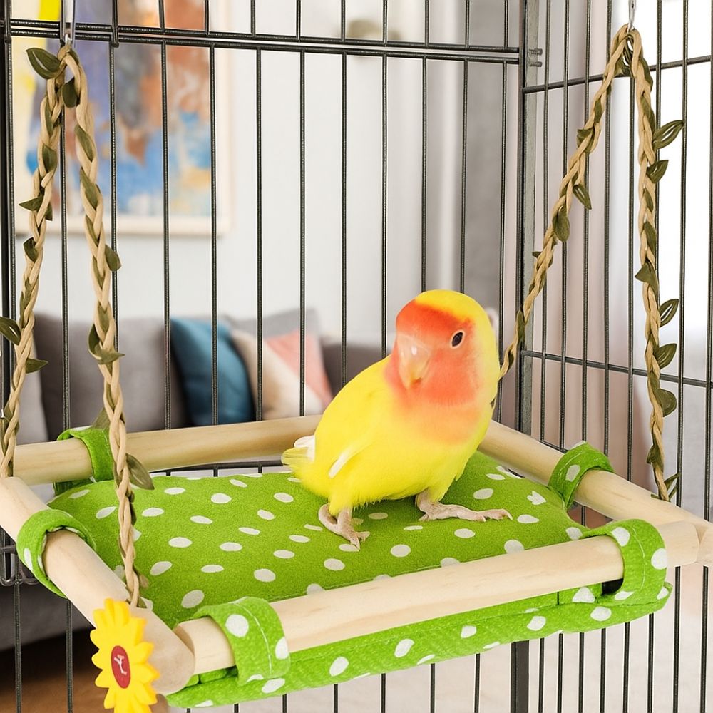 Bite Resistant Bird Swing Toy Removable Bird Cage Perch Bird Hanging Hammock  for Bird Cage