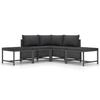 VidaXL Garden Furniture Set 5 Pcs with Cushions Grey Wicker