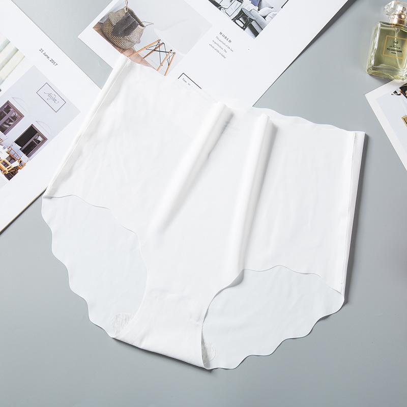 Ice Silk Seamless Ultra-Thin Wavy High Waist Plus Size Women's Breathable Triangle Panties