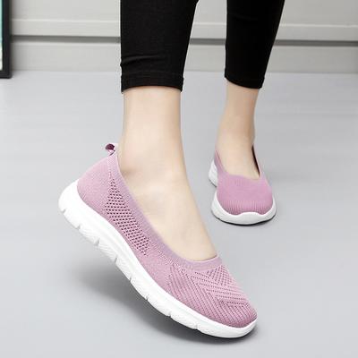 New Breathable Fly-woven Casual Women's Shoes 2025 Summer Simple Fashion Low-top Foot-fitting Lazy Shoes Trendy Shoes Women