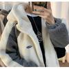 Men's Fall and Winter Thickened Plush Jacket Warm Hooded Top Soft Loose Jacket