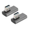 2Pcs USB3.0 Male to Female Adapter 10Gbps Rapid Heat Dissipation Small Portable 90 Degree USB Adapter for Home Office