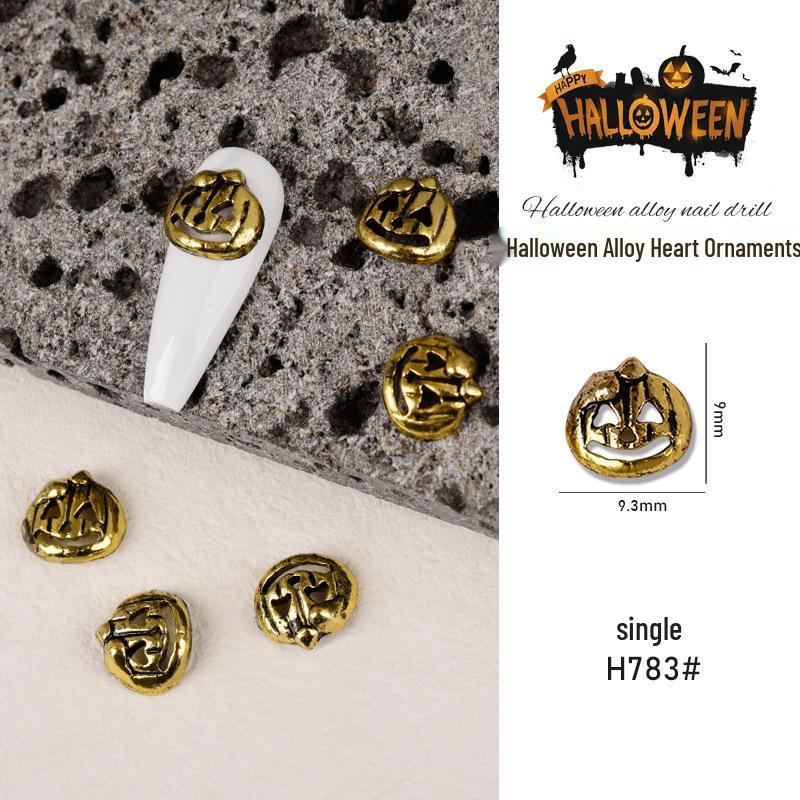 Japanese Metal Nail Art: Halloween Ghost Claw, Skull & Spider Rhinestone Stickers