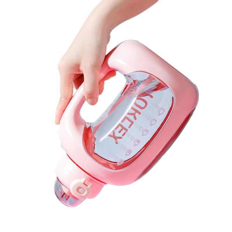 Large-capacity Sports Water Bottle with Straw, Heat-resistant Portable Water Bottle for Students in Summer