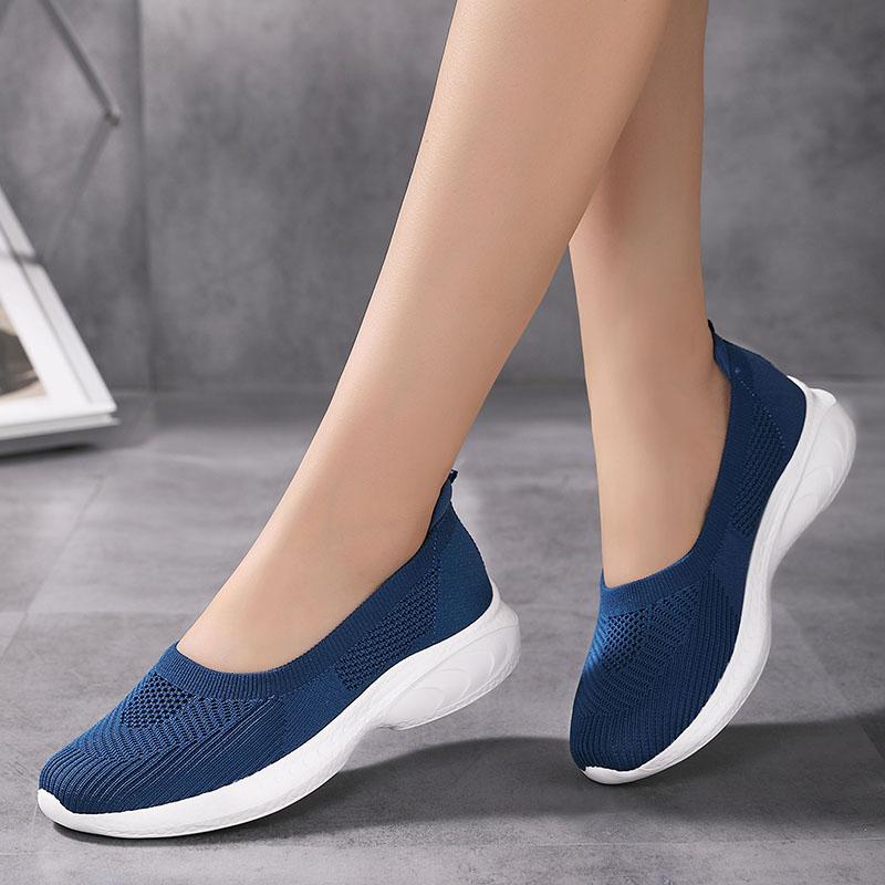 Women’s Sandals Slip on Sneakers Casual Summer Black Socks Shoes Blue Lightweight Beach Shoes Large Size