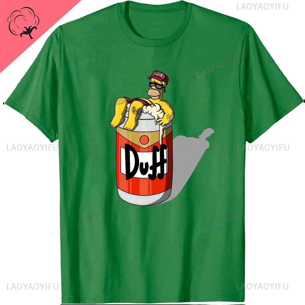 The Simpsons Duff Beer Circle Logo V2 TShirt Cotton Retro Street Fashion Mens Shirt Short Sleeve Design Printed Tshirt Tops