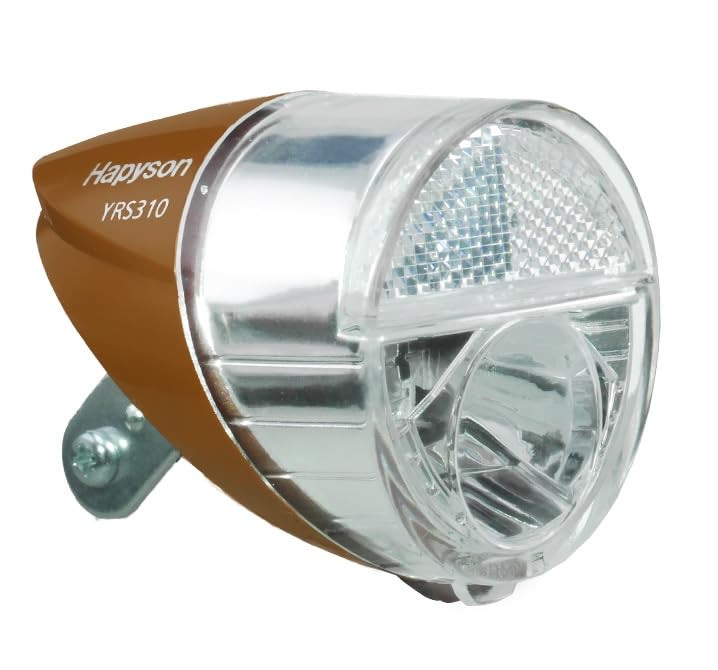 Hapyson Bicycle Light with Automatic Hub Dynamo Head and Foot Brown YRS310-T-JA Light,