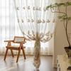 Transparent Sheer Curtain With Leaf Embroidery Living Room Balcony Modern Minimalist Decor