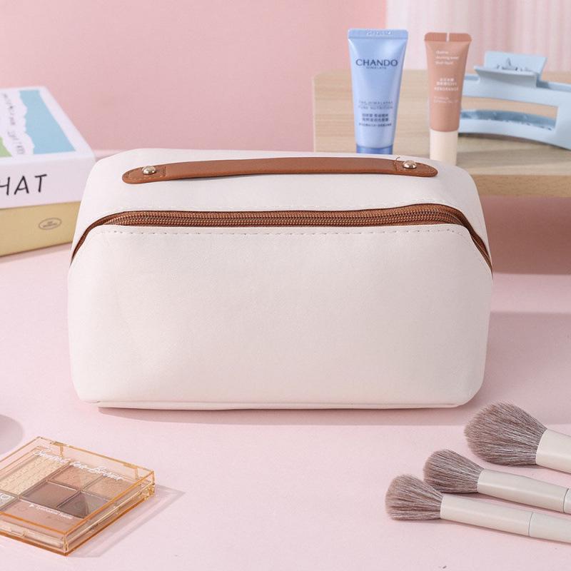 Stylish High-Grade PU Leather Makeup & Toiletry Travel Bag with Large Capacity