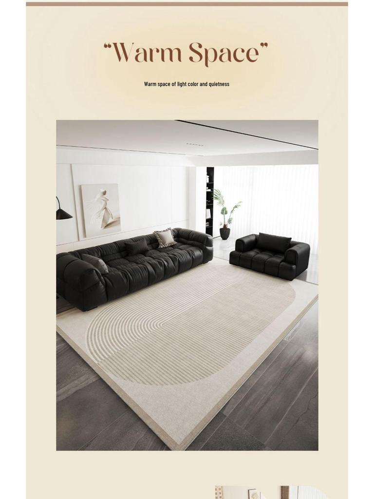 Cream-Style Luxury Carpet for Living Room: Elegant, Durable, and Easy-to-Clean Floor Mat.
