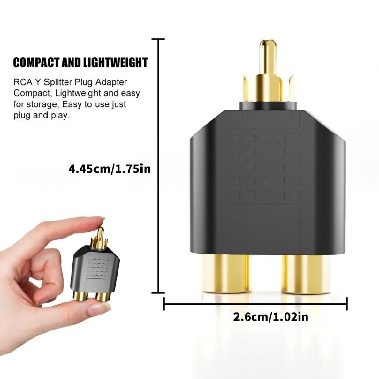 RCAs Splitter Pack of 6 1 Male To 2 Female Splitter Adapters for Sound Video Equipment