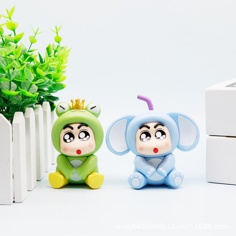 Crayon Shin Chan And Capybara Animal Elephant Fox Frog Koala Styling Set Model