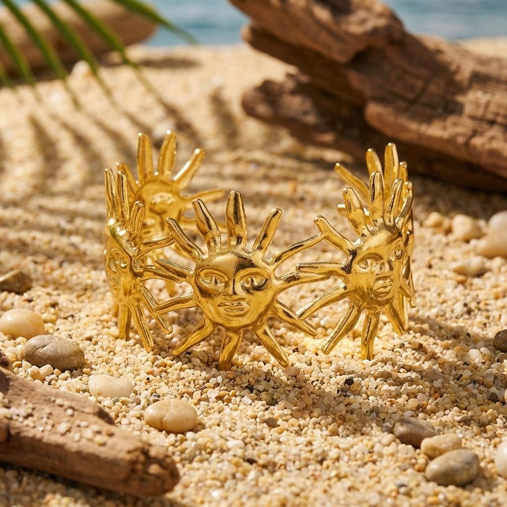 Vintage Textured Sunflower Stainless Steel Bangle For Women Floral Style Waterproof Metal Bracelet Jewelry