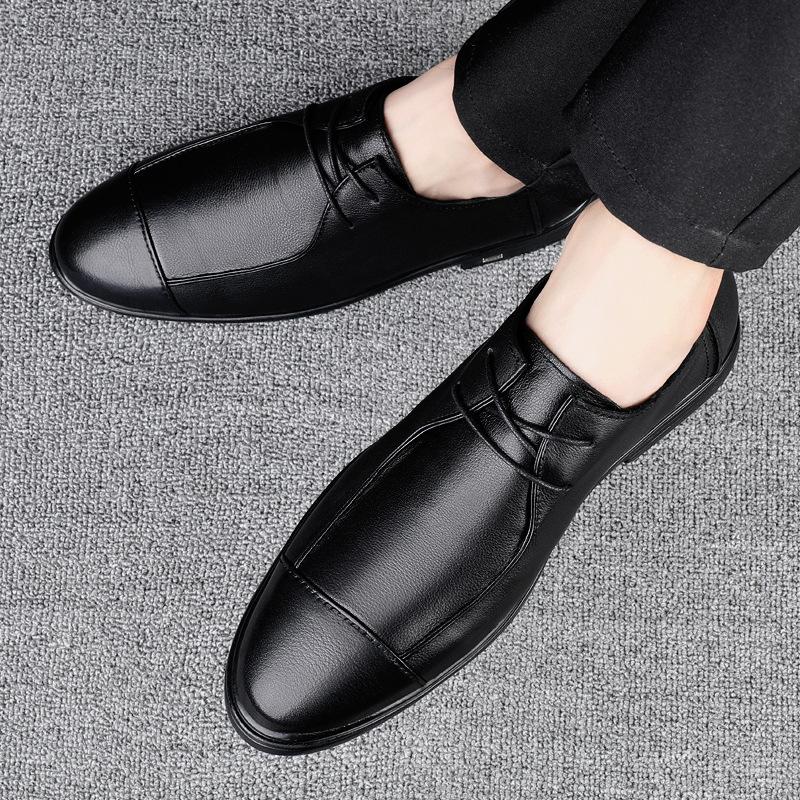 Scarpe in pelle casual da lavoro britanniche casual traspiranti suola morbida scarpe da sposo matrimonio moda
