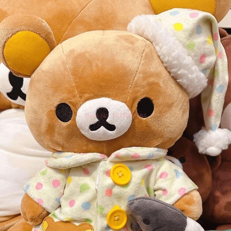 Rilakkuma Pajama Doll Lala Bear Japanese Easy Bear Doll Wearing Pajama Cute Doll Bear Girl Boy Birthday Gift Anime Surrounding